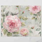 ピンクかわいらしのバラ畑に水色の猫たち (裏面)