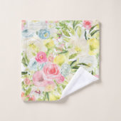 ピンクかわいらしのバラ バスタオルセット (ウォッシュタオル)