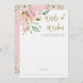 ピンクかわいらしのバラ |ブライダルシャワーアドバイスカード アドバイスカード (正面/裏面)