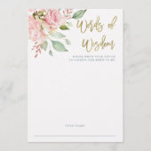 ピンクかわいらしのバラ |ブライダルシャワーアドバイスカード アドバイスカード (正面)