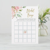 ピンクかわいらしのバラ |ブライダルシャワービンゴゲームカード アドバイスカード (スタンド正面)