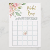 ピンクかわいらしのバラ |ブライダルシャワービンゴゲームカード アドバイスカード (正面)