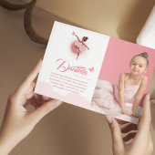 ピンクかわいらしのバレリーナ誕生日パーティーの写真 招待状