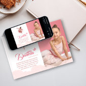 ピンクかわいらしのバレリーナ誕生日パーティーの写真 招待状