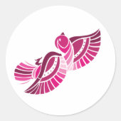 ピンクかわいらしのバードシール ラウンドシール (正面)