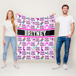 ピンクかわいらしのパーソナライズされた美容師 フリースブランケット