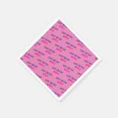 ピンクかわいらしのパーソナライズされた誕生日 スタンダードカクテルナプキン (角)