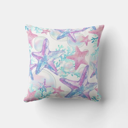 ピンクかわいらしのヒトデ模様 クッション (裏面)