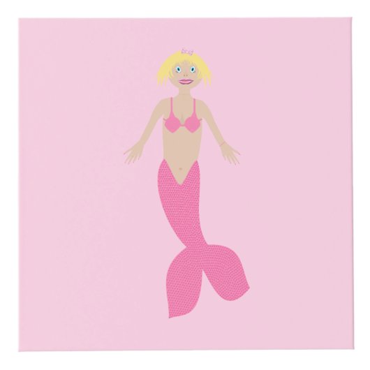 ピンクかわいらしのファンタジーマーメイドカスタムフォトアップロード フォトキューブ (右)