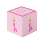 ピンクかわいらしのファンタジーマーメイドカスタムフォトアップロード フォトキューブ (正面アングル)