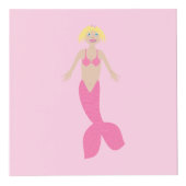 ピンクかわいらしのファンタジーマーメイドカスタムフォトアップロード フォトキューブ (正面)