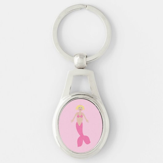 ピンクかわいらしのファンタジー人魚 キーホルダー (正面)
