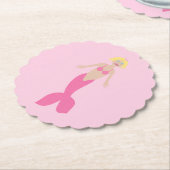 ピンクかわいらしのファンタジー人魚 ペーパーコースター (アングル)
