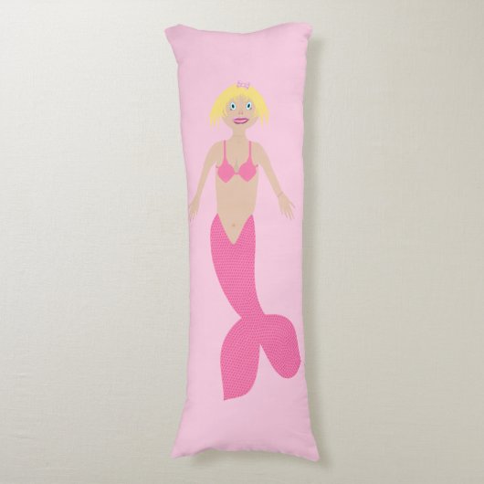 ピンクかわいらしのファンタジー人魚 ボディピロー (正面縦)