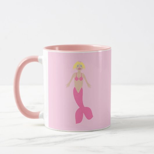 ピンクかわいらしのファンタジー人魚 マグカップ (左)