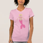 ピンクかわいらしのファンタジー人魚 Tシャツ (正面)