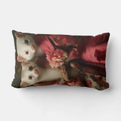 ピンクかわいらしのフェレットで ランバークッション (裏面)