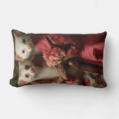 ピンクかわいらしのフェレットで ランバークッション (正面)