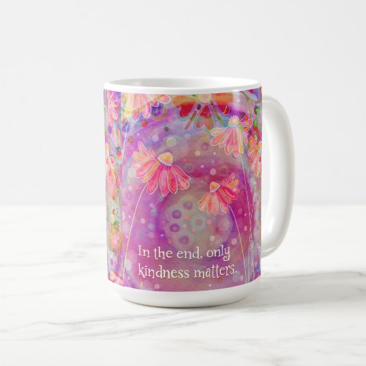 ピンクかわいらしのフローラの親切が心を動かす コーヒーマグカップ (正面右)