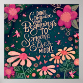 ピンクかわいらしのフローラは比較インスパイアしない引用文 ポスター (正面)