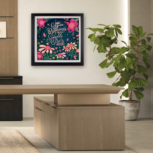 ピンクかわいらしのフローラは比較インスパイアしない引用文 ポスター