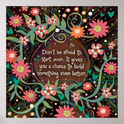 ピンクかわいらしのフローラインスパイアの開始引用文 ポスター (正面)