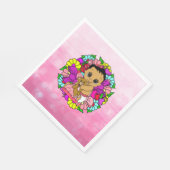 ピンクかわいらしのフローラガールズベビーシャワーエスニック スタンダードランチョンナプキン (角)