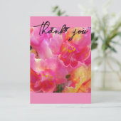 ピンクかわいらしのフローラサンキューカード サンキューカード (スタンド正面)
