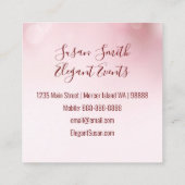 ピンクかわいらしのフローラスクリプフェミニンさくらんぼの花 スクエア名刺 (裏面)