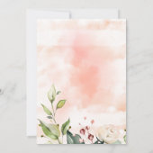 ピンクかわいらしのフローラス結婚クリプト 招待状 (裏面)