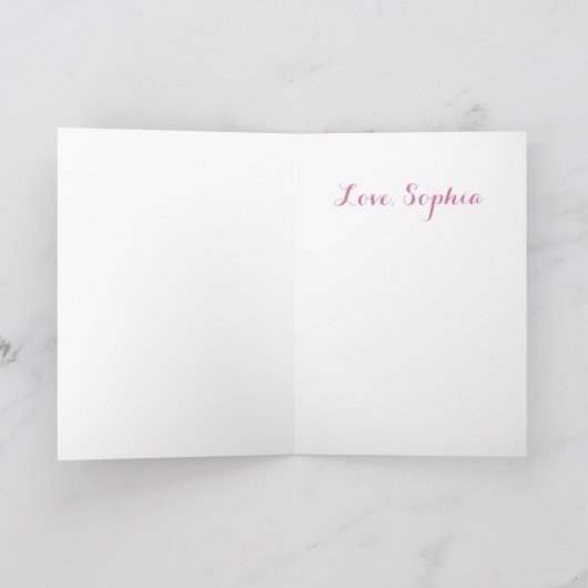 ピンクかわいらしのフローラタンポポの母の日 カード (内部)