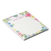 ピンクかわいらしのフローラパーソナライズされた文具 ノートパッド (アングル)