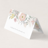 ピンクかわいらしのフローラブーケオンホワイト 名刺 (裏面)