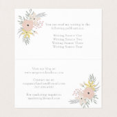 ピンクかわいらしのフローラブーケオンホワイト 名刺 (内部フラット)