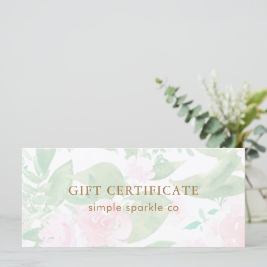 ピンクかわいらしのフローラプリントギフト券 (スタンド正面)