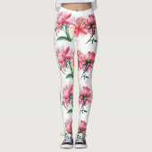 ピンクかわいらしのフローラレギグのヨガパンツ レギンス (正面)
