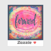 ピンクかわいらしのフローラ前方一語 シール (シート)