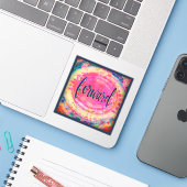 ピンクかわいらしのフローラ前方一語 シール (ノートパソコンとiPhone)