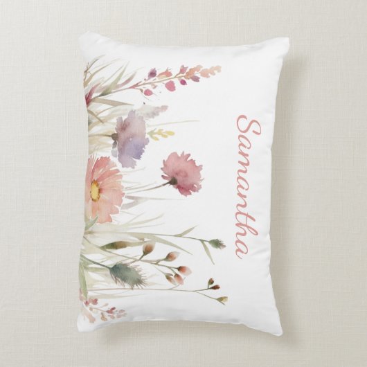 ピンクかわいらしのフローラ名 アクセントクッション (裏面(縦))