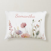 ピンクかわいらしのフローラ名 アクセントクッション (裏面)