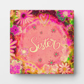 ピンクかわいらしのフローラ姉妹のインスピレーション フォトプラーク (正面)