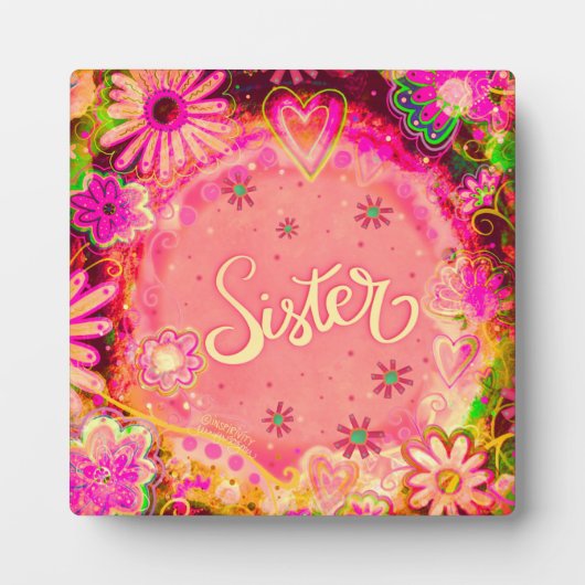 ピンクかわいらしのフローラ姉妹のインスピレーション フォトプラーク (正面)