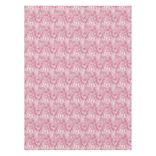 ピンクかわいらしのフローラ抽象芸術パターン長方形 テーブルクロス (正面)