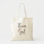 ピンクかわいらしのフローラ書房花ガール トートバッグ (正面)