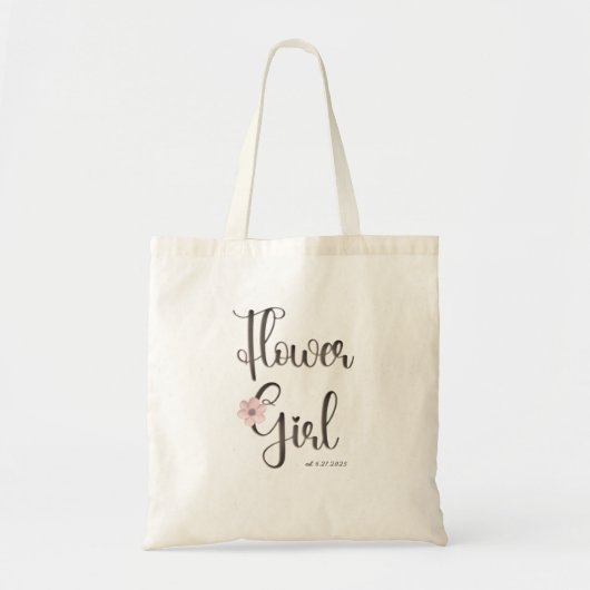 ピンクかわいらしのフローラ書房花ガール トートバッグ (正面)