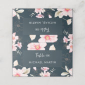 ピンクかわいらしのフローラ結婚のテーブルブルー プレイスカード (外部開封)