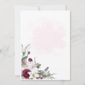 ピンクかわいらしのフローラ結婚式招待状 招待状 (裏面)