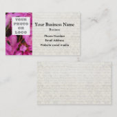 ピンクかわいらしのフローラ花写真テンプレート 名刺 (正面/裏面)