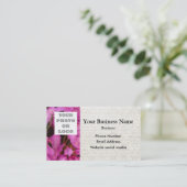 ピンクかわいらしのフローラ花写真テンプレート 名刺 (スタンド正面)