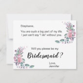 ピンクかわいらしのフローラ花嫁の提案 招待状 (裏面)